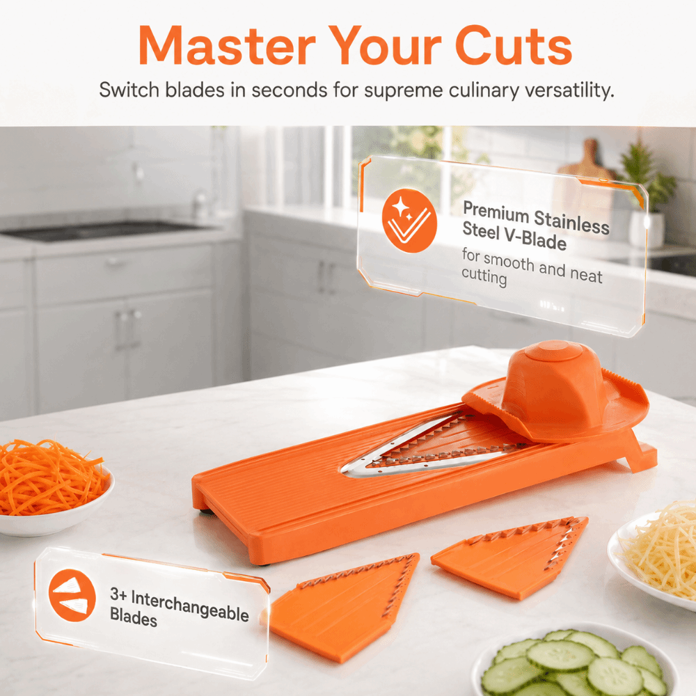 Mandoline Slicer Guard - ABS 만돌린 커터 오렌지색 스테인리스 스틸