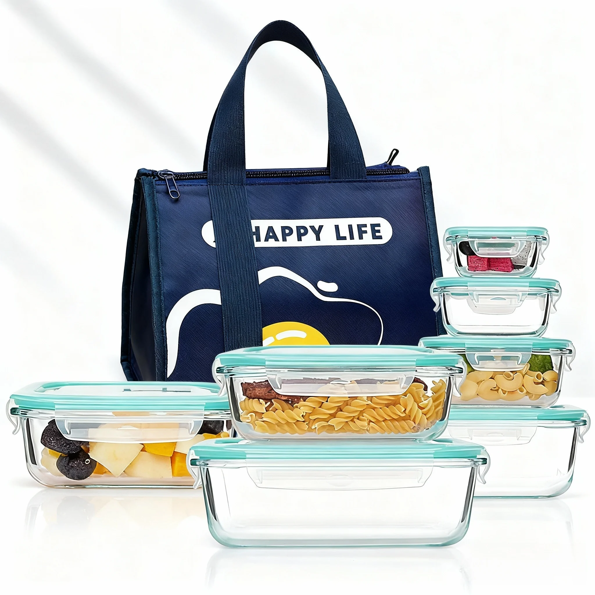 Meal Prep Rezepte - 성인용 유리 도시락, 뚜껑이 있는 식품