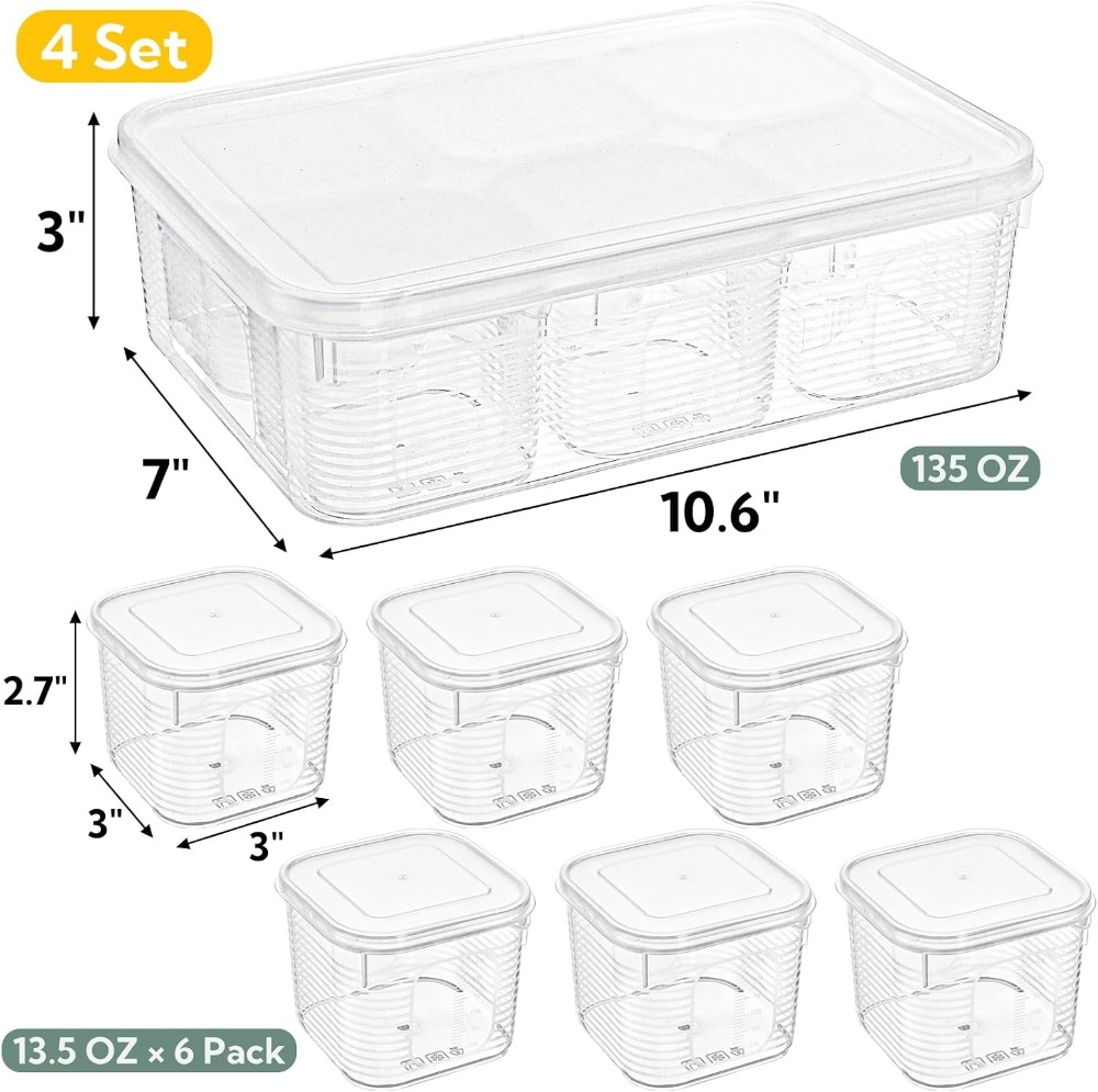 28피스 냉장고 정리 세트(24개 분리형 수납함 포함) - Meal Prep Veggie 리뷰 및 가격