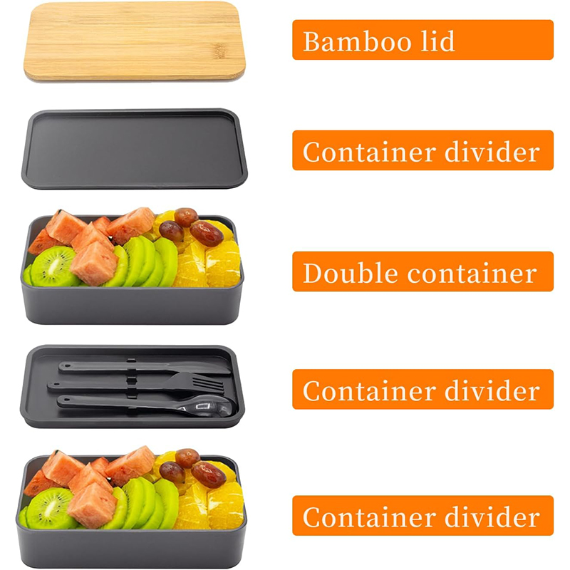 식기가 포함된 쌓을 수 있는 도시락 상자 1200ML  - Meal Prep Rezepte 리뷰 및 가격