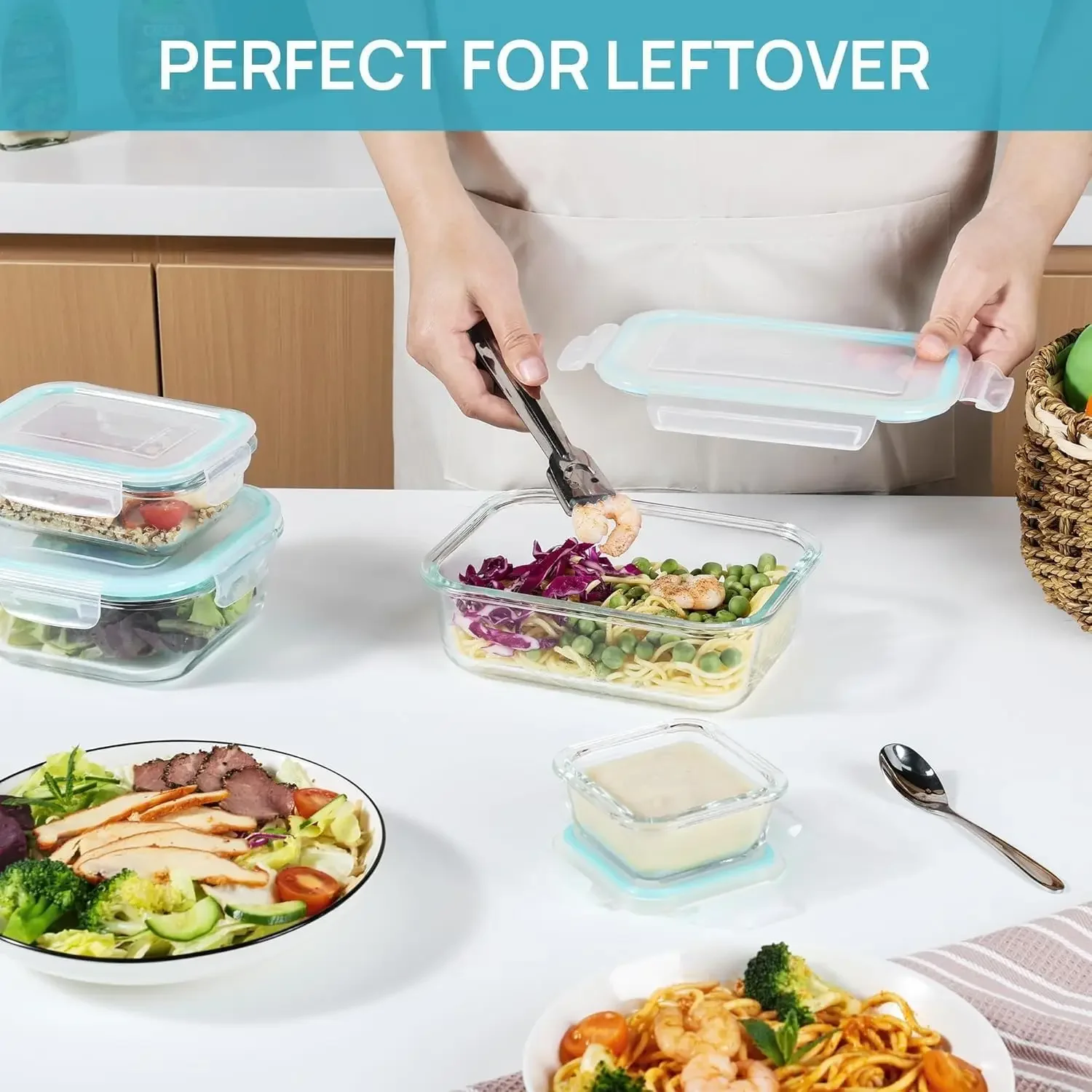 성인용 유리 도시락, 뚜껑이 있는 식품 보관 용기, 전 - Meal Prep Rezepte 리뷰 및 가격